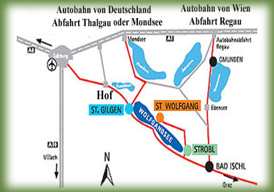 Anreise zum Moahof in St.Wolfgang am Wolfgangsee